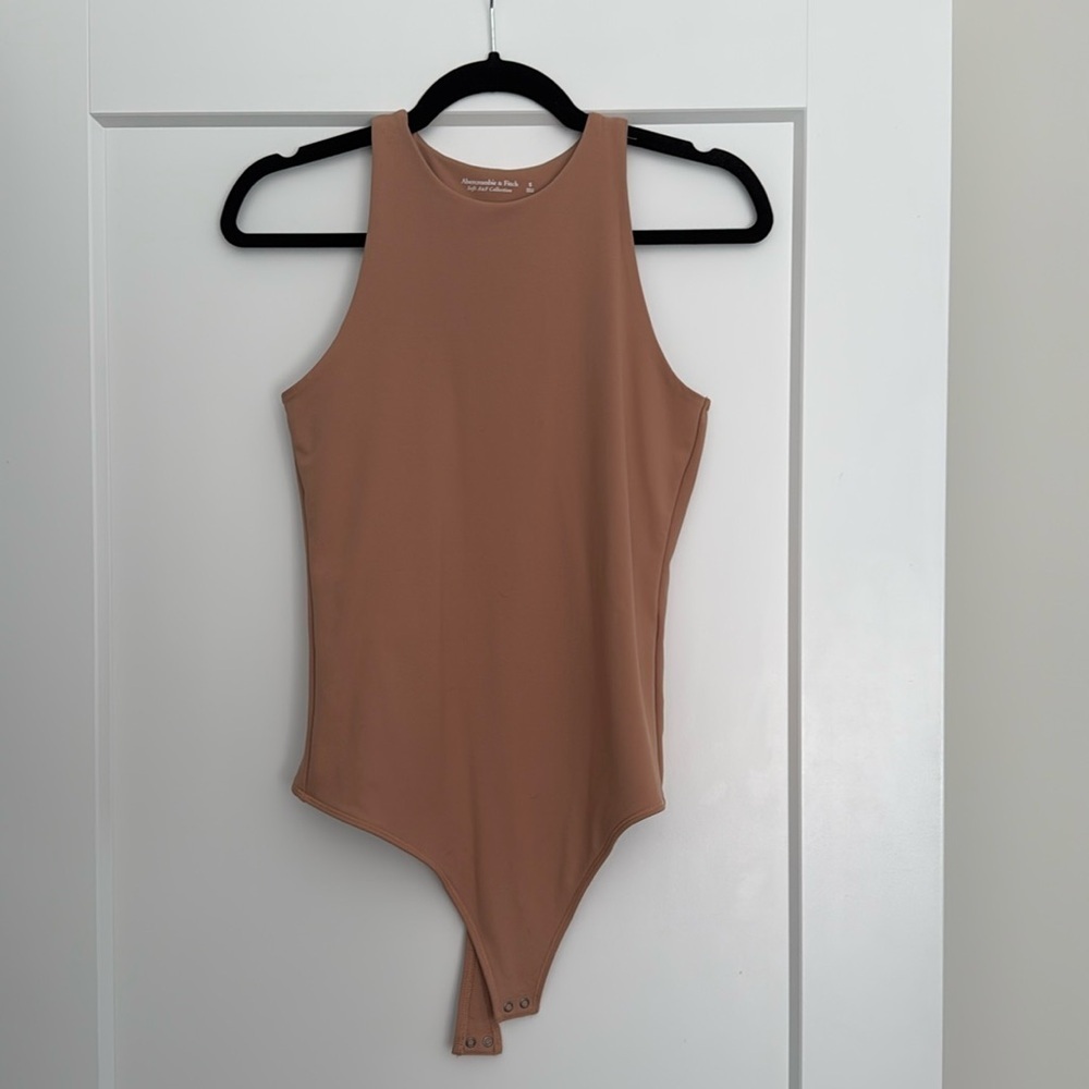 Abercrombie & Fitch Soft AF High Neck Sleeveless Tank Bodysuit Nude Size S​​​​​